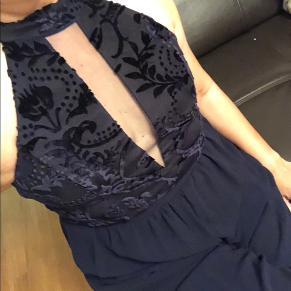Elegant Dark Blue/ Navy chiffon jumpsuit - Picture 5 of 9